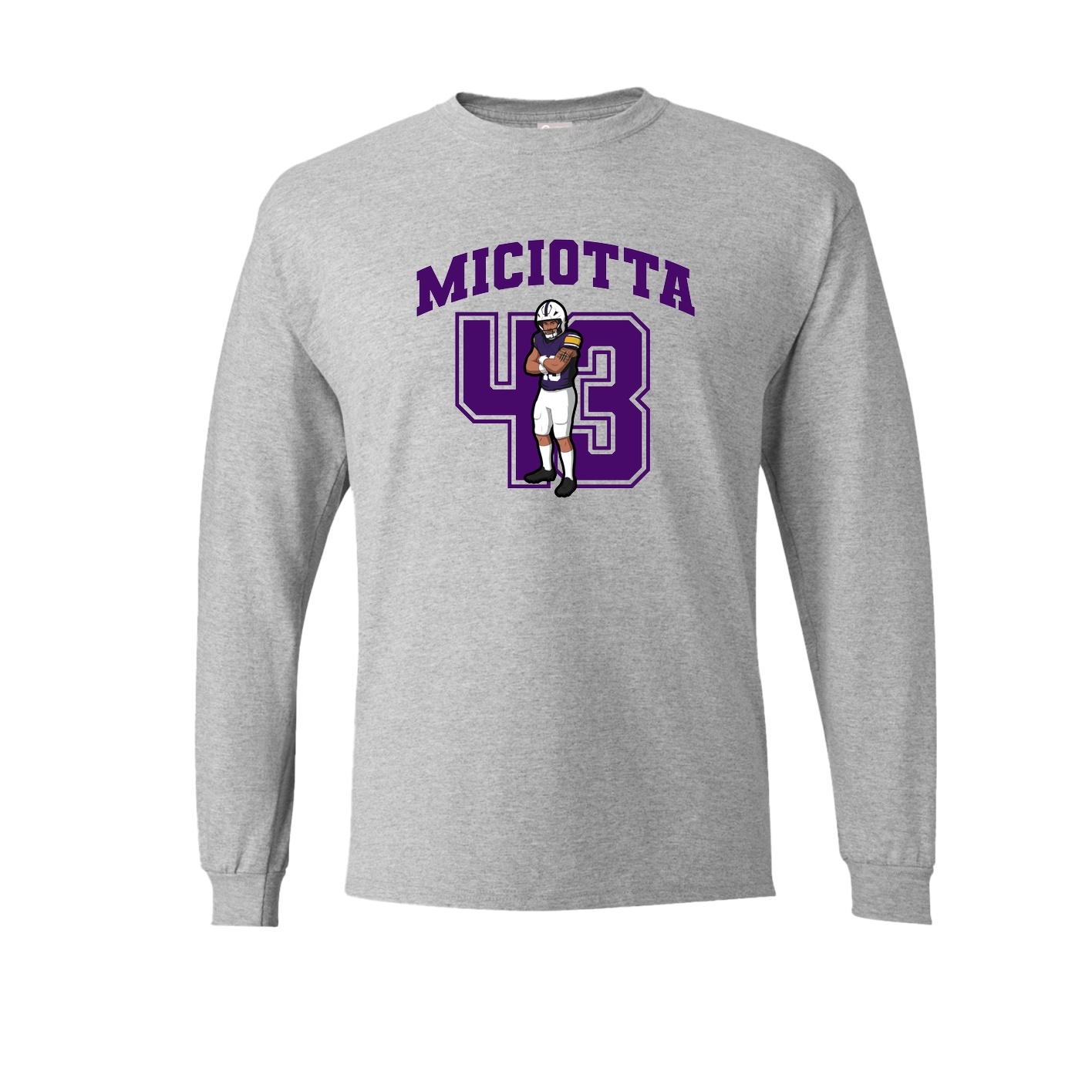 Long Sleeve Tee — Number in Grey