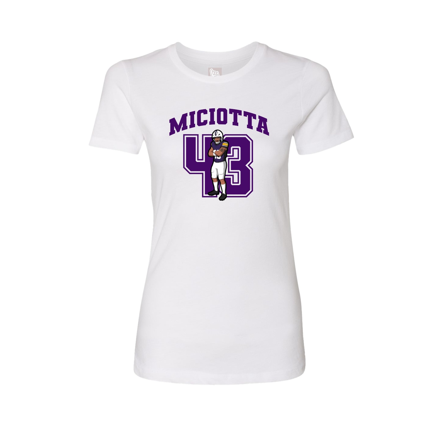 Fitted Women's Tee — Number in White