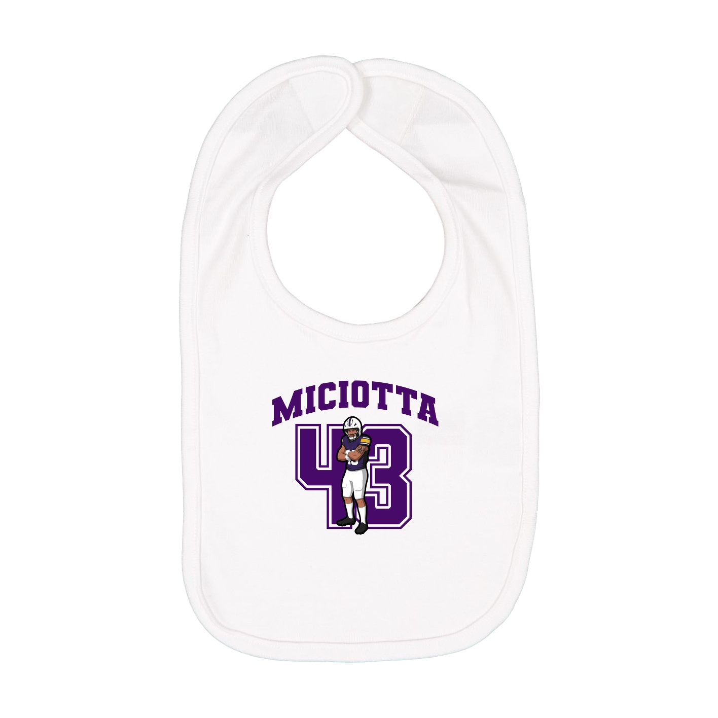 Infant Bib — Number in White