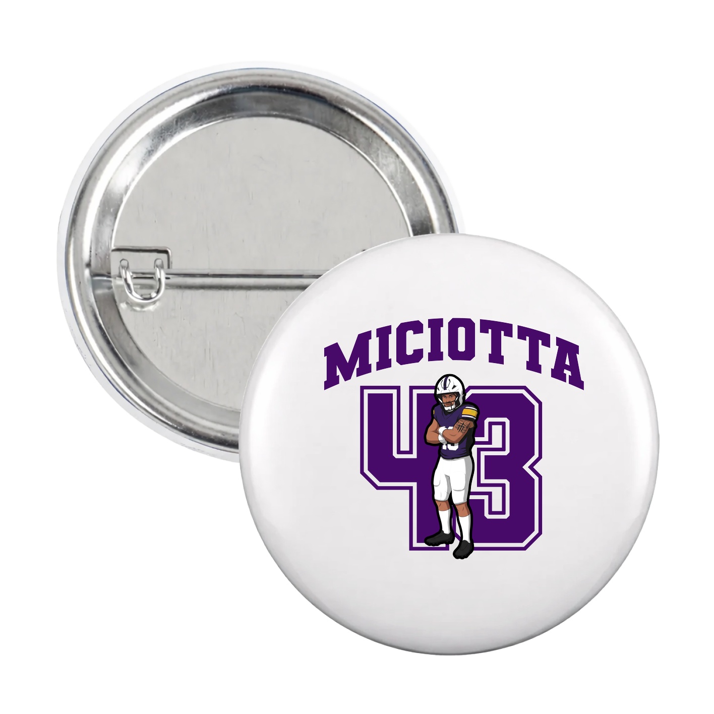Game Day Button — Number in White