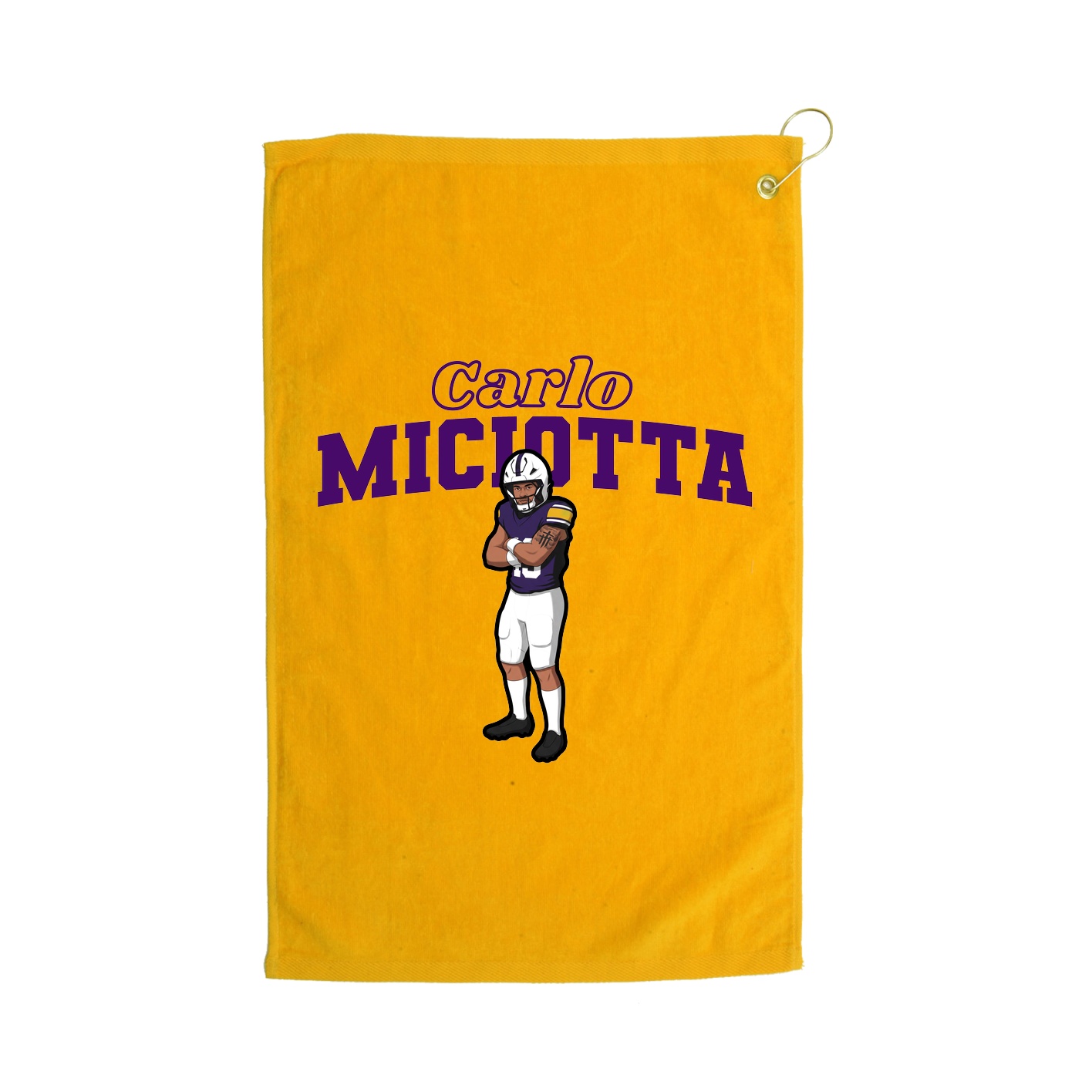Golf Towel — Name Arch in Gold