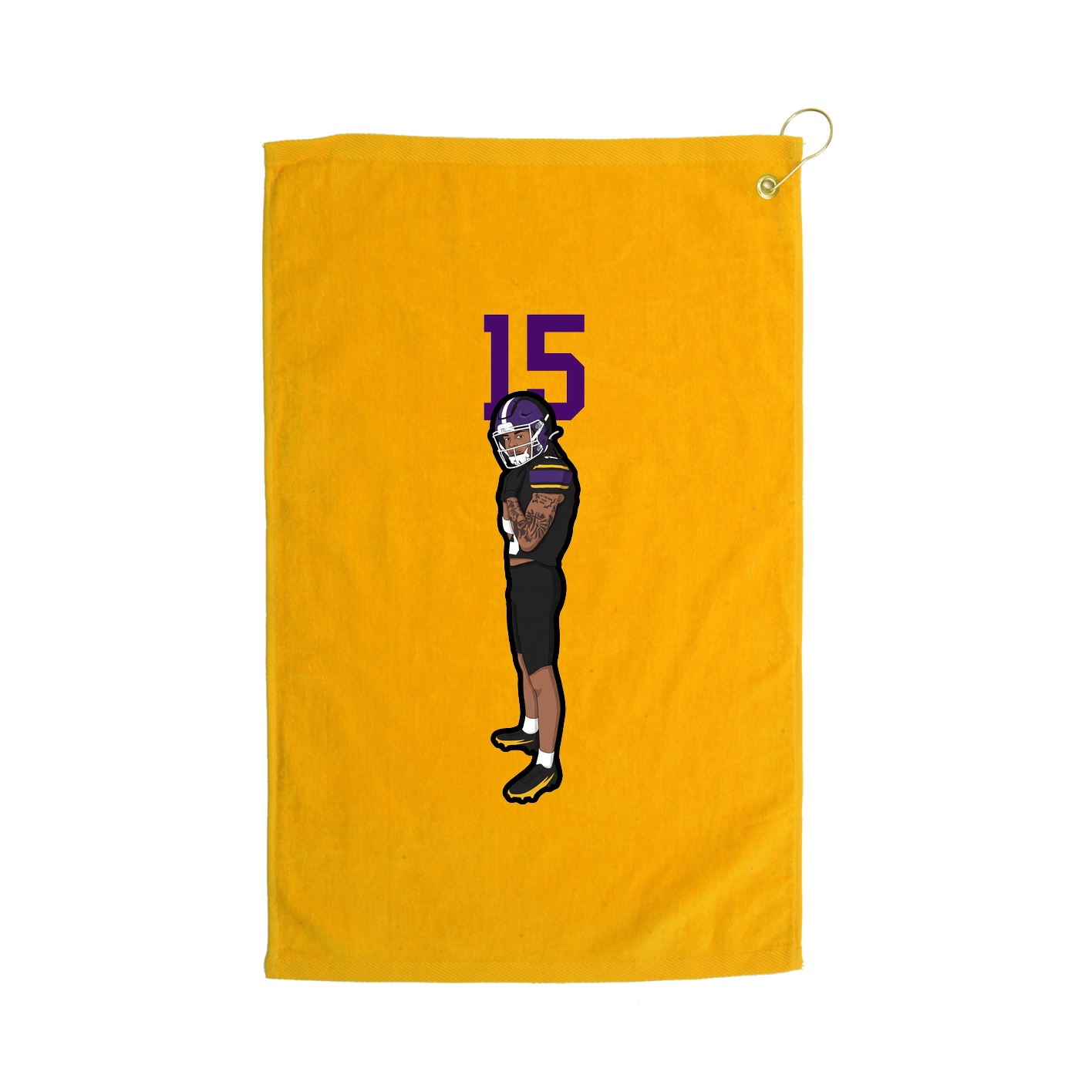 Golf Towel — Number Top in Gold