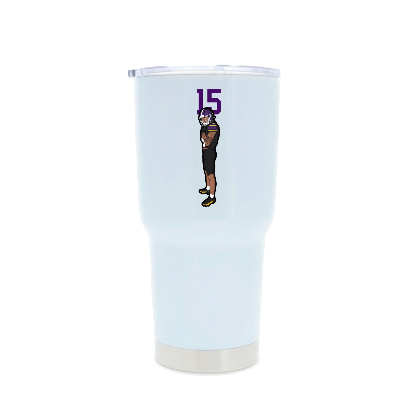 30oz Stainless Steel Tumbler — Number Top in White