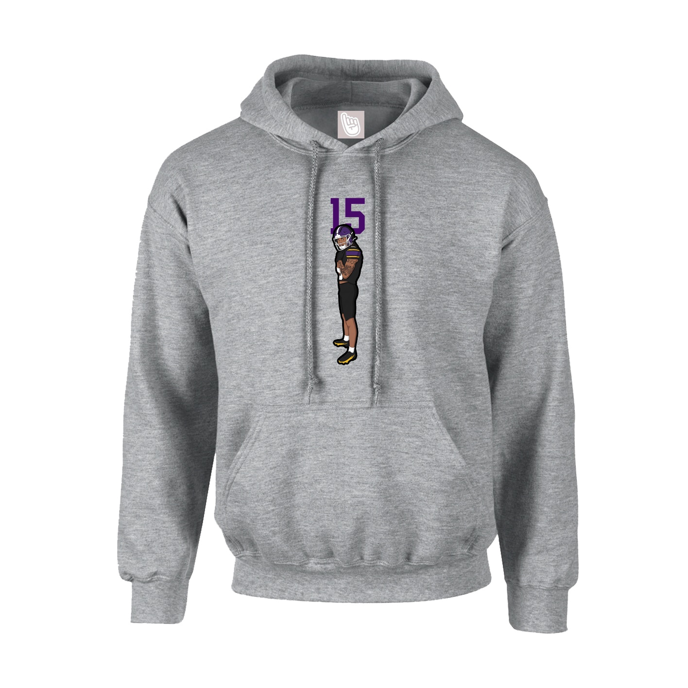 Youth Hoodie — Number Top in Grey