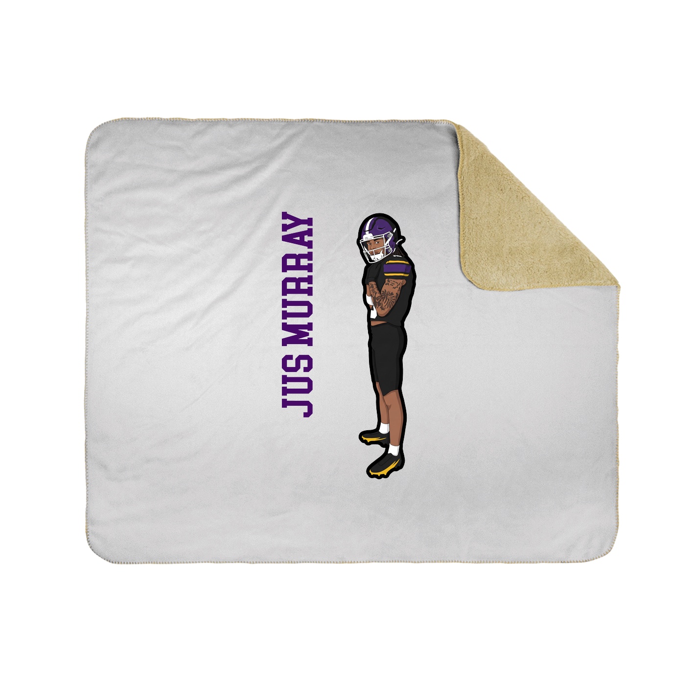 Throw Blanket — Name Vertical in White