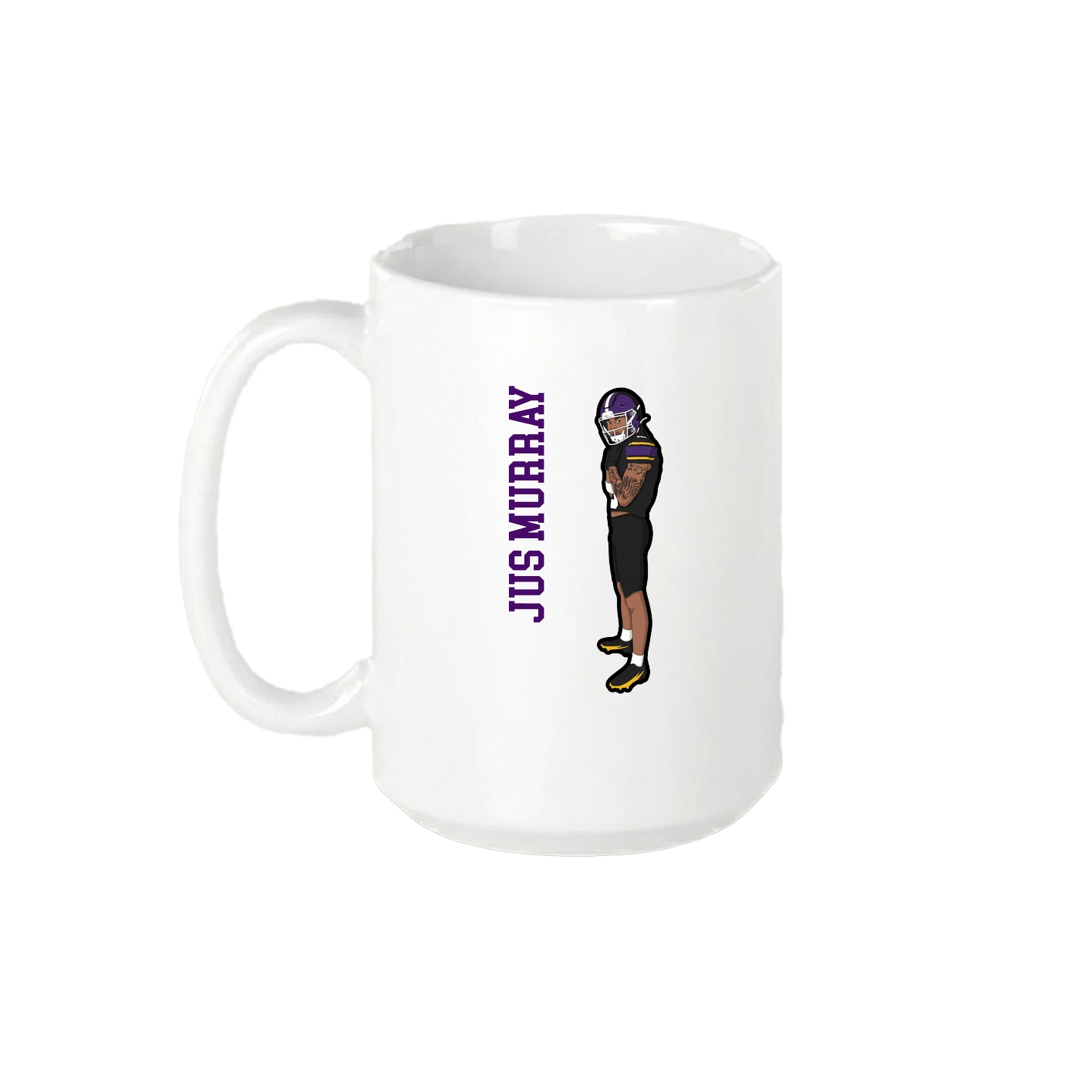 15oz Coffee Mug — Name Vertical in White