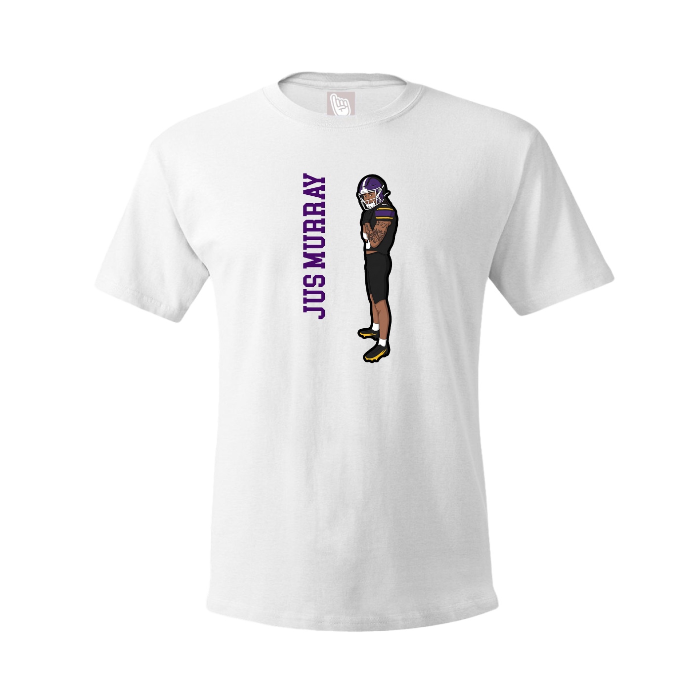 Youth Tee — Name Vertical in White