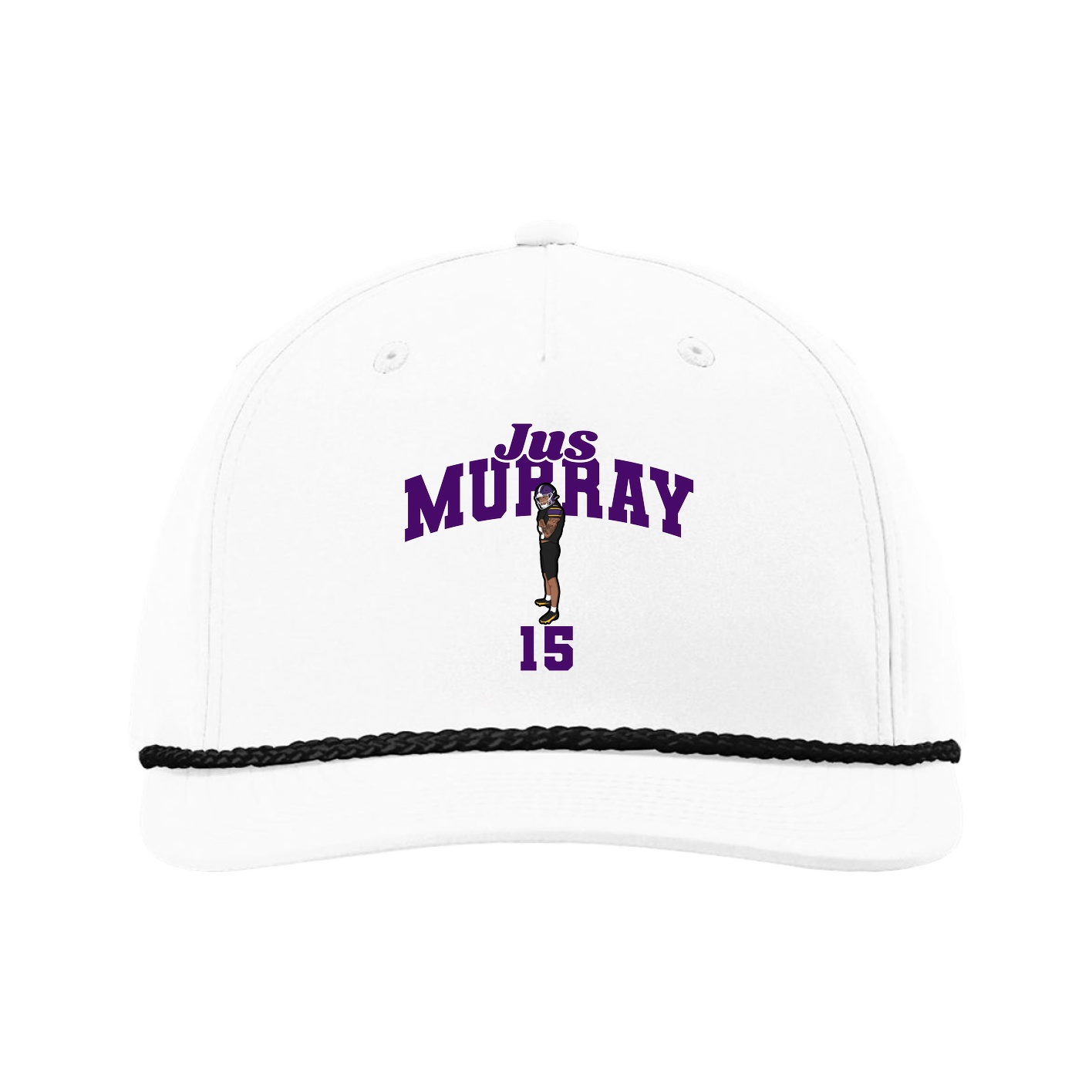 Five-Panel Classic Rope Cap — Signature Arch in White