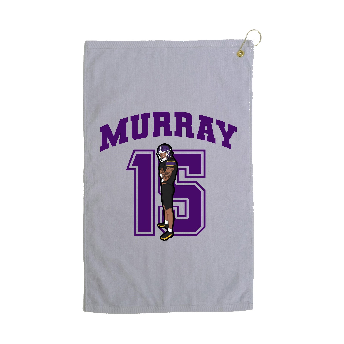 Golf Towel — Number in Grey
