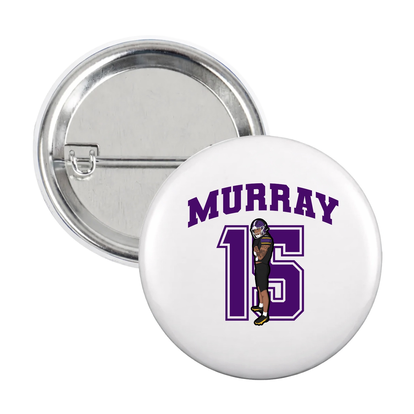 Game Day Button — Number in White