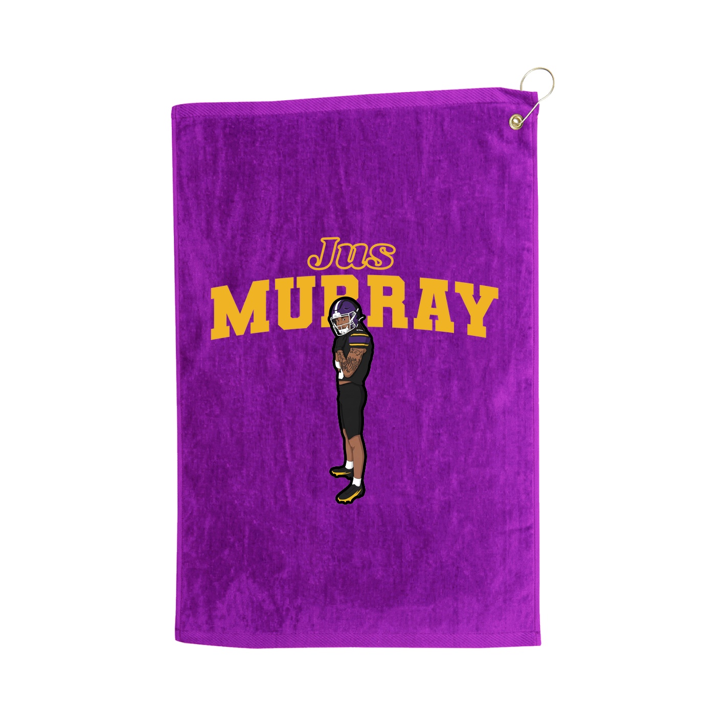 Golf Towel — Name Arch in Purple
