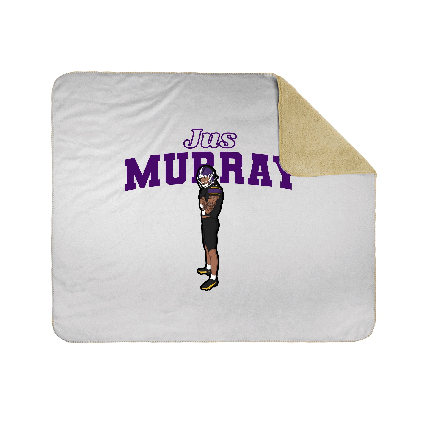 Throw Blanket — Name Arch in White
