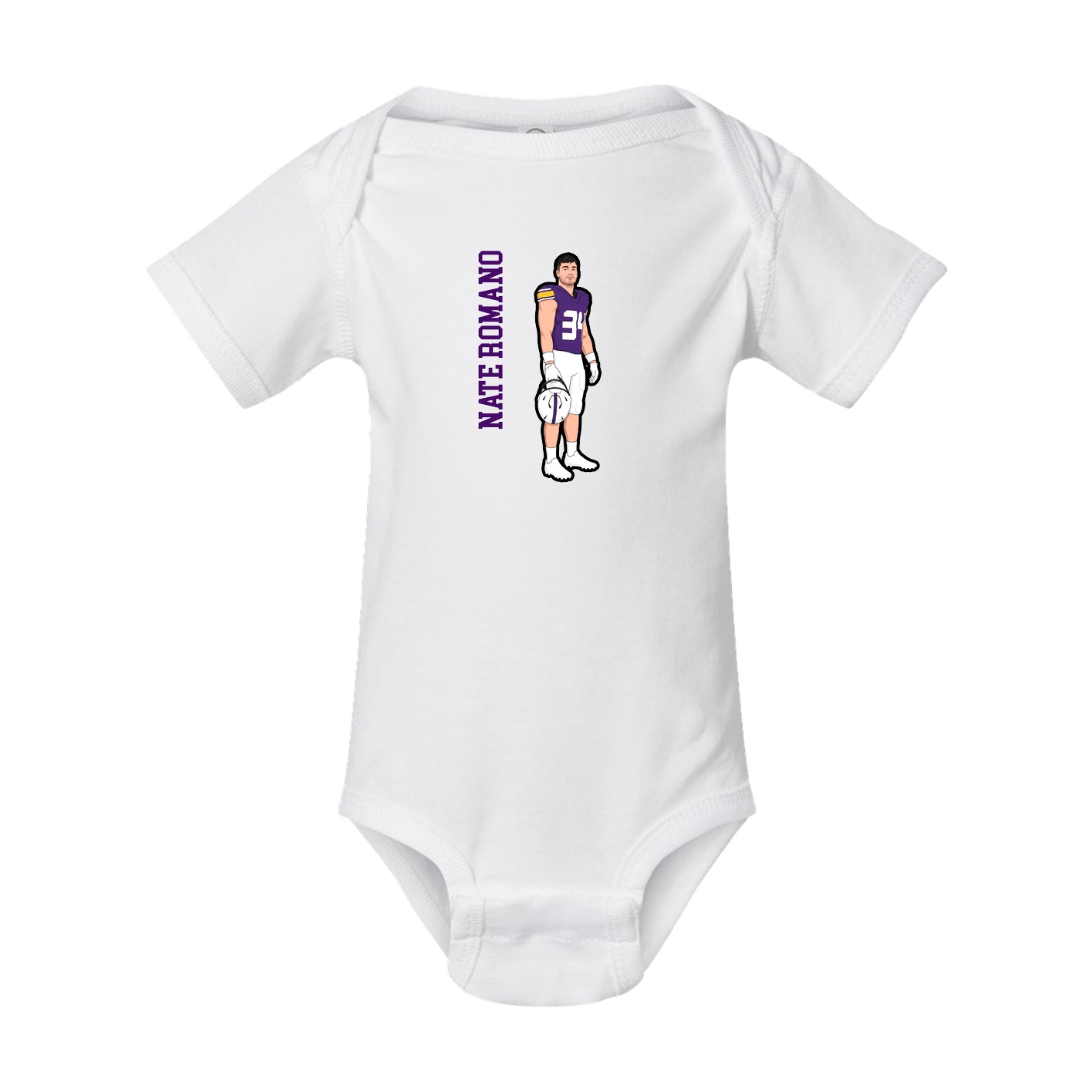 Baby Onesie — Name Vertical in White