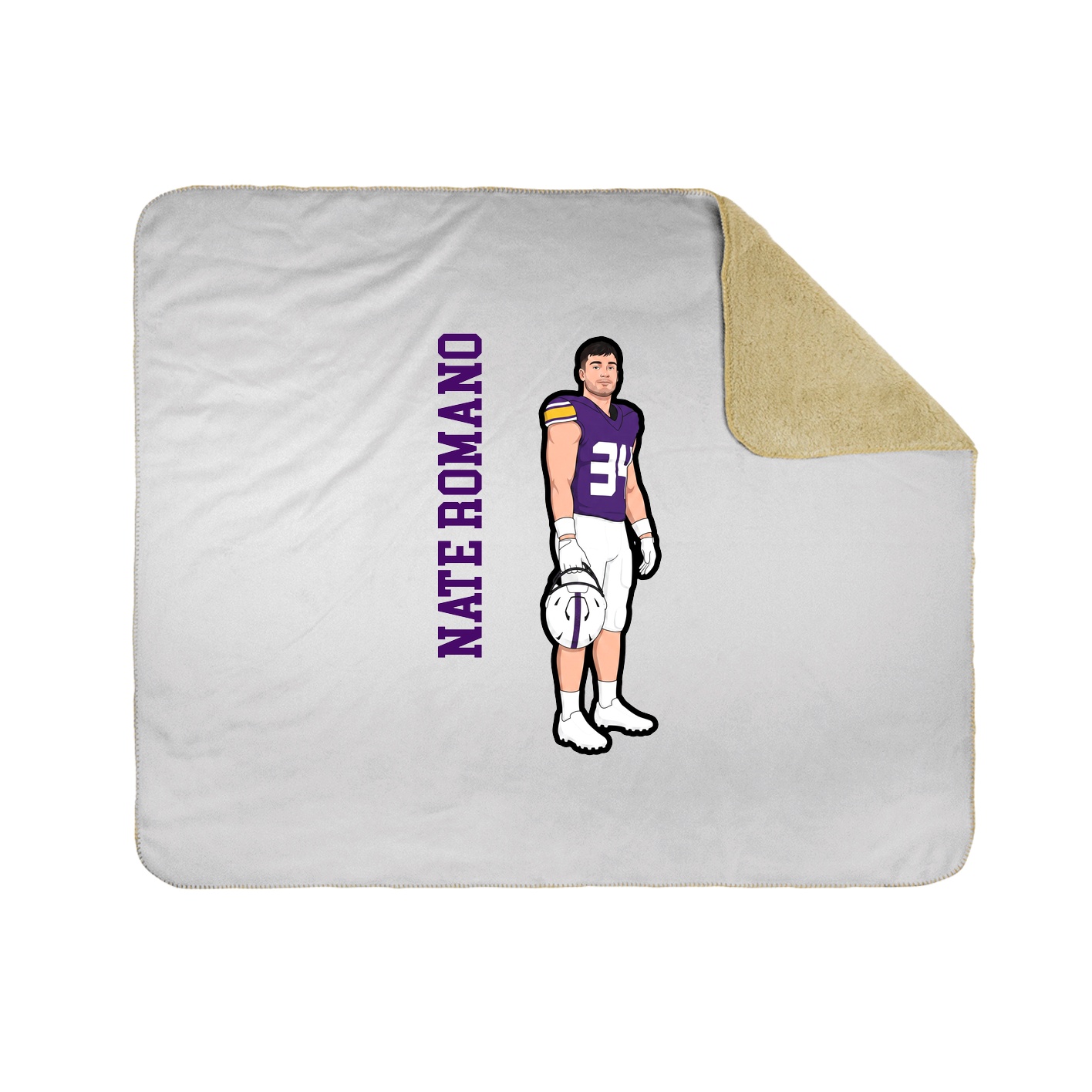 Throw Blanket — Name Vertical in White
