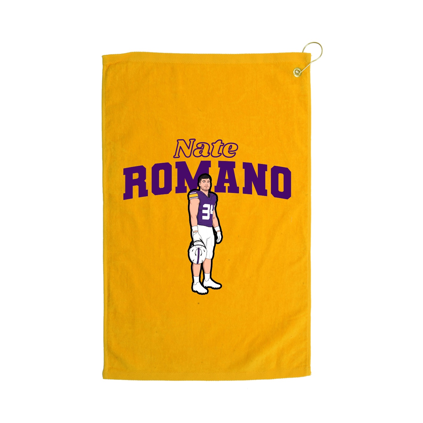 Golf Towel — Name Arch in Gold