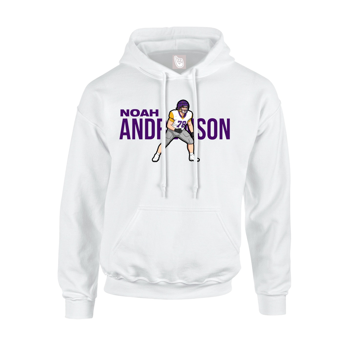 Youth Hoodie — Player Name in White
