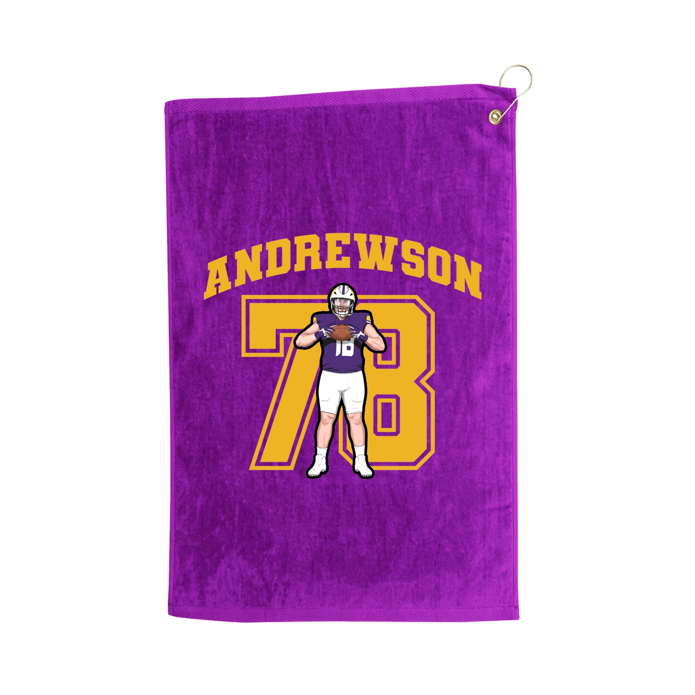 Golf Towel — Number in Purple