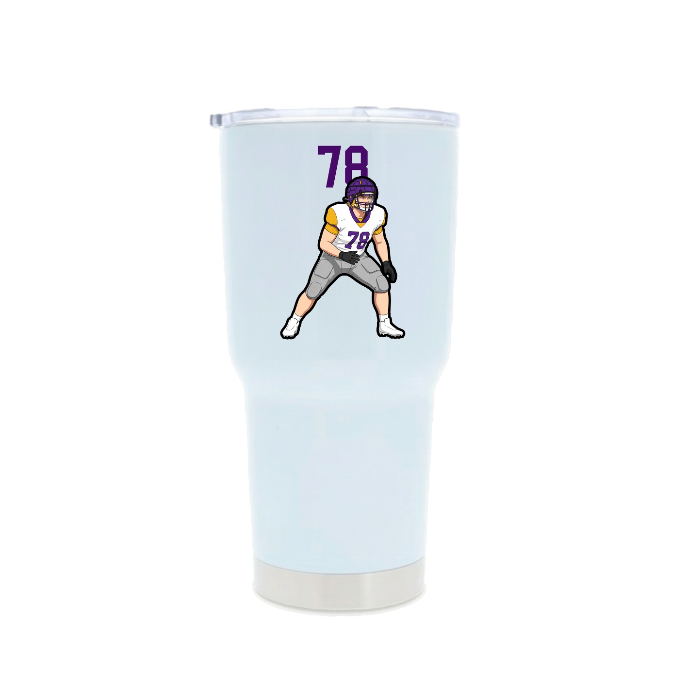 30oz Stainless Steel Tumbler — Number Top in White