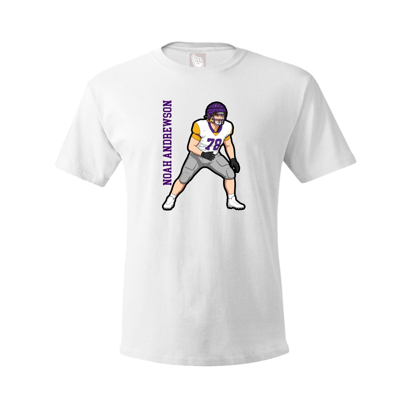 Tee — Name Vertical in White