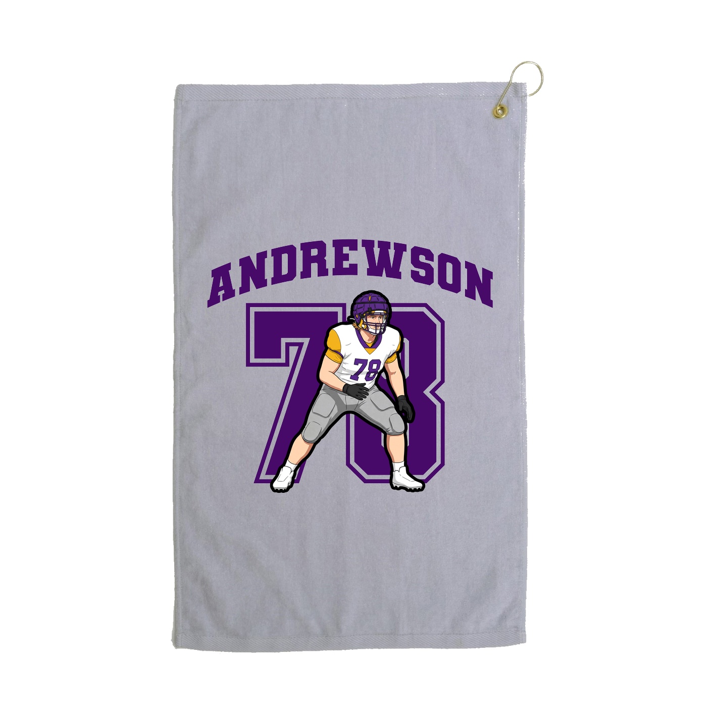 Golf Towel — Number in Grey