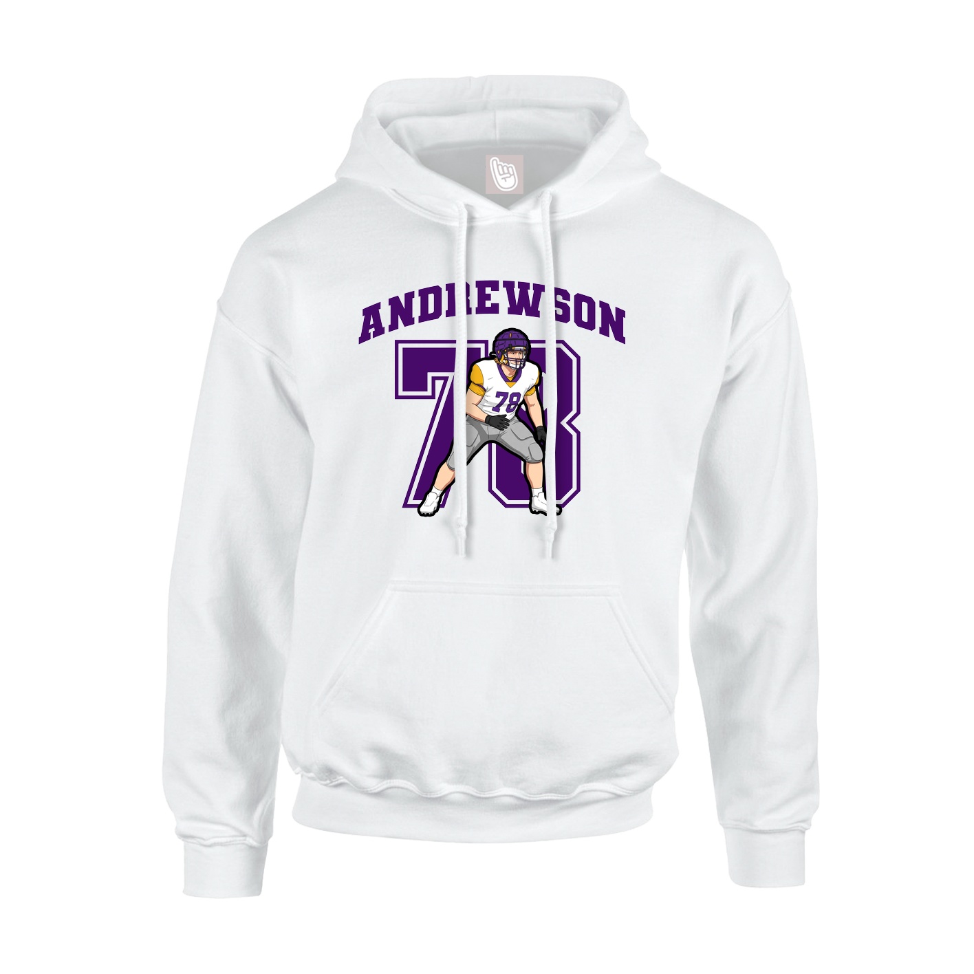 Hoodie — Number in White