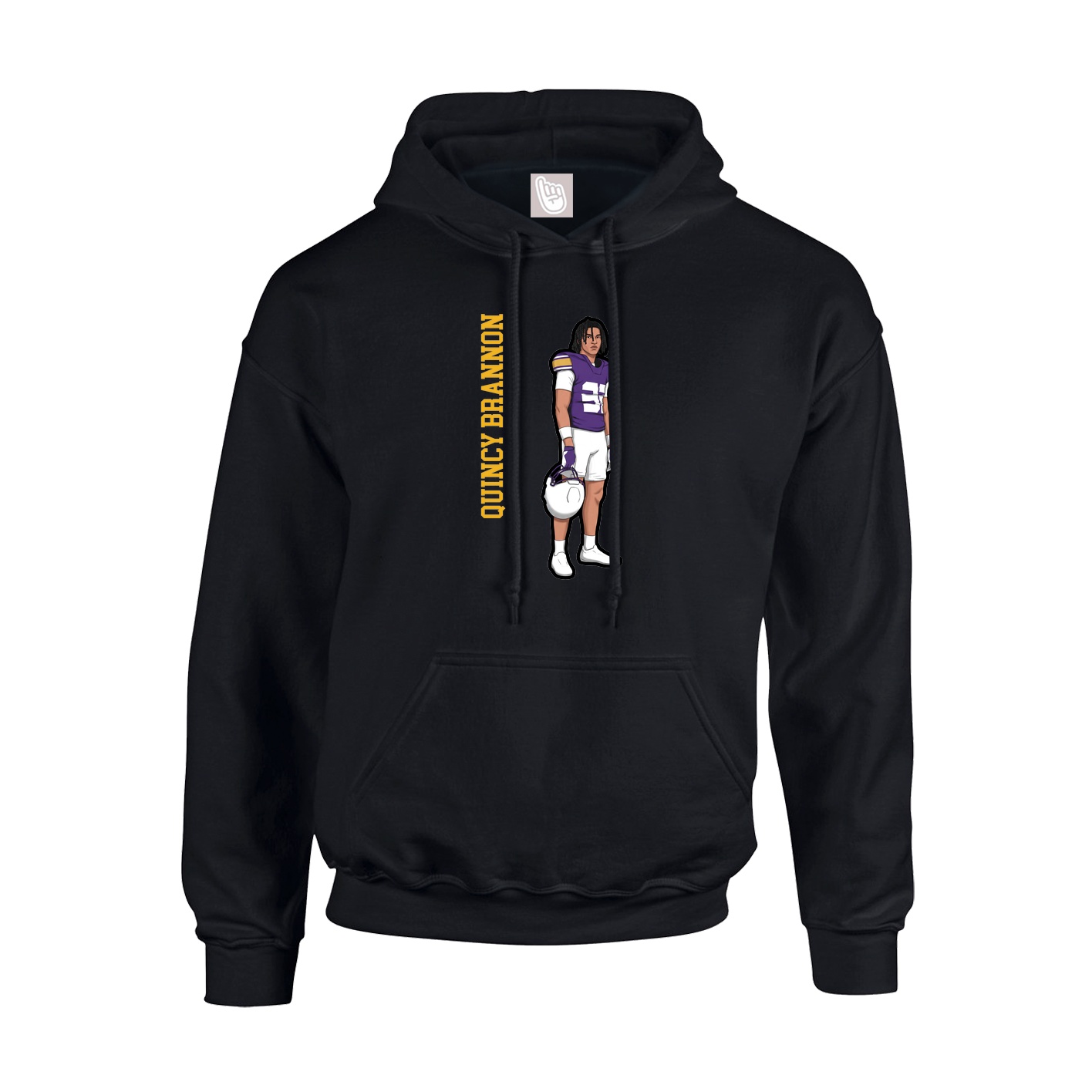 Hoodie — Name Vertical in Black