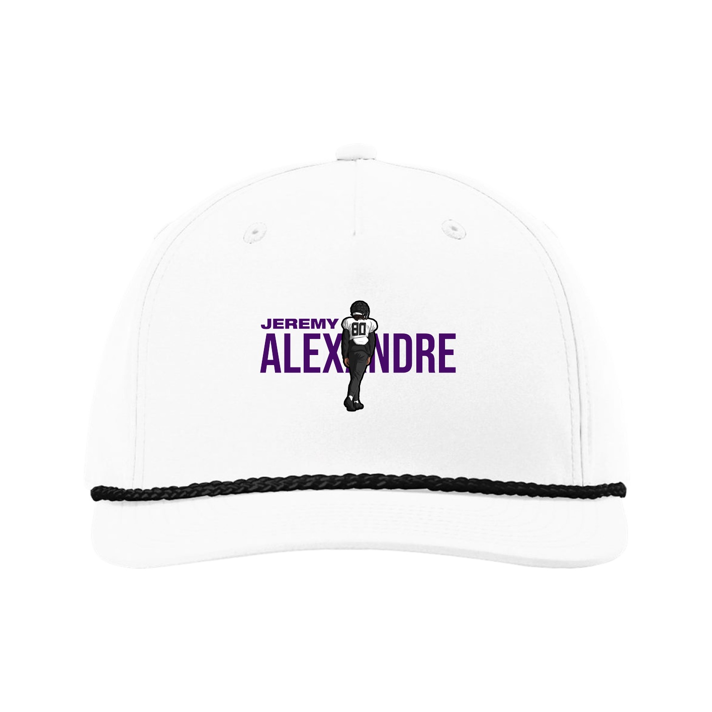 Five-Panel Classic Rope Cap — Player Name in White