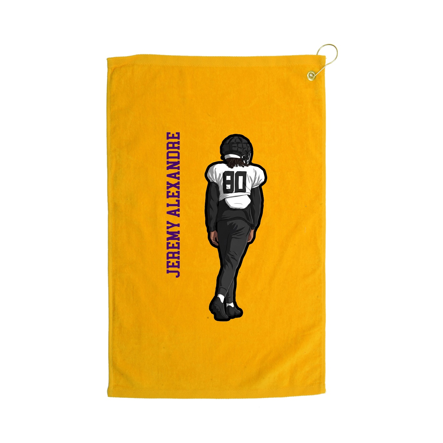 Golf Towel — Name Vertical in Gold