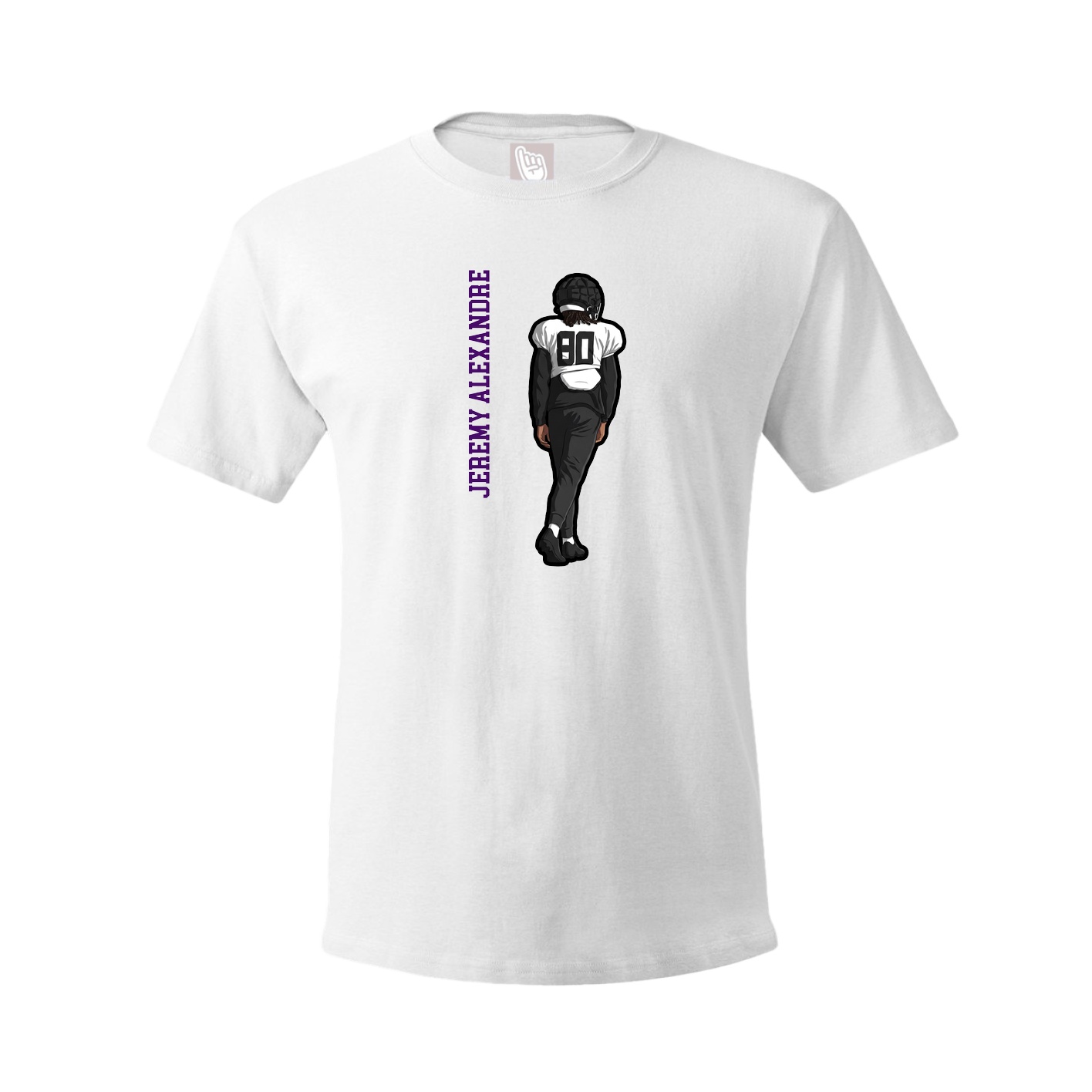Tee — Name Vertical in White