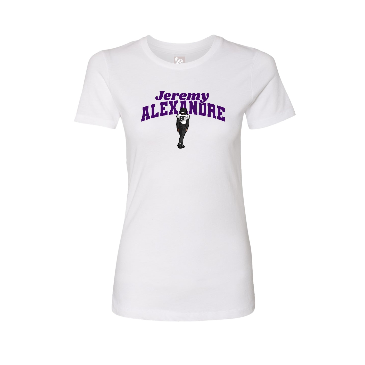 Fitted Women's Tee — Signature Arch in White