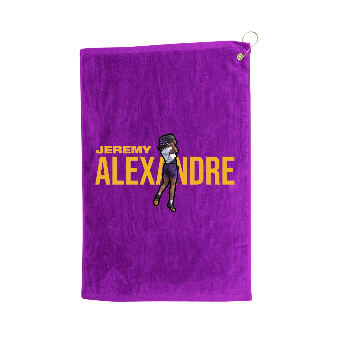 Golf Towel — Player Name in Purple