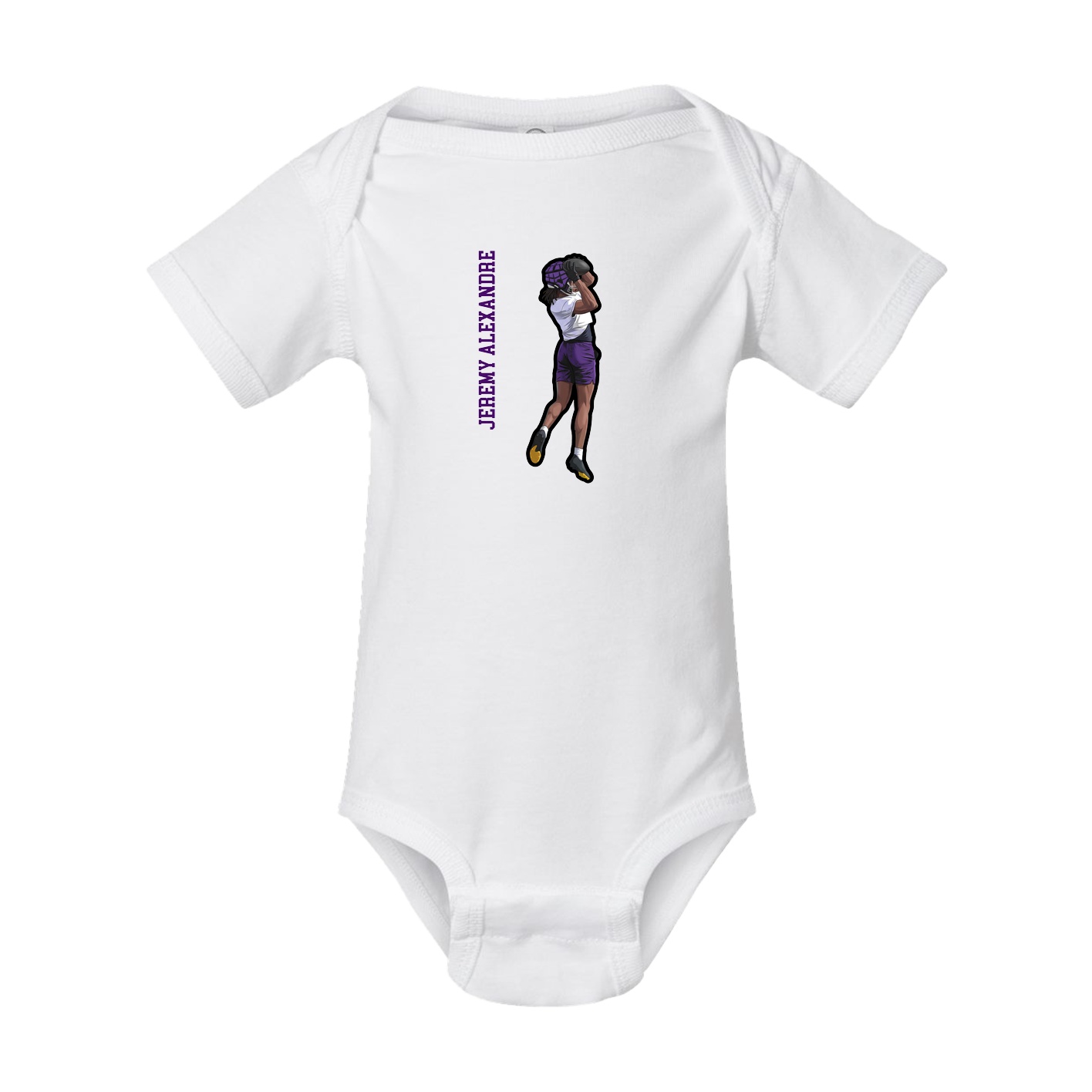 Baby Onesie — Name Vertical in White