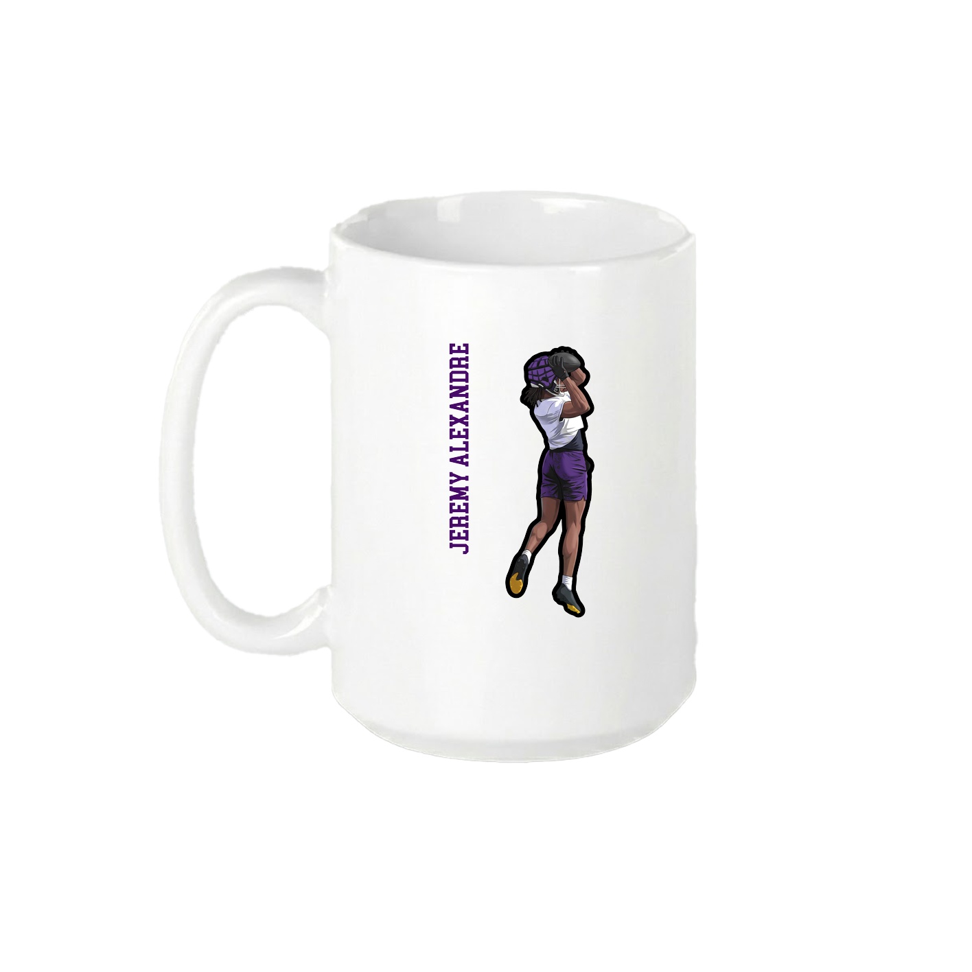15oz Coffee Mug — Name Vertical in White
