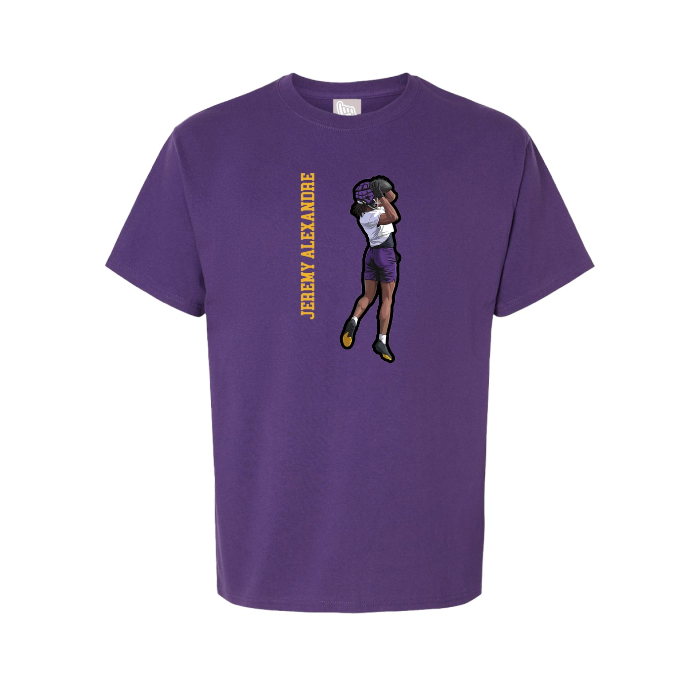 Youth Tee — Name Vertical in Purple