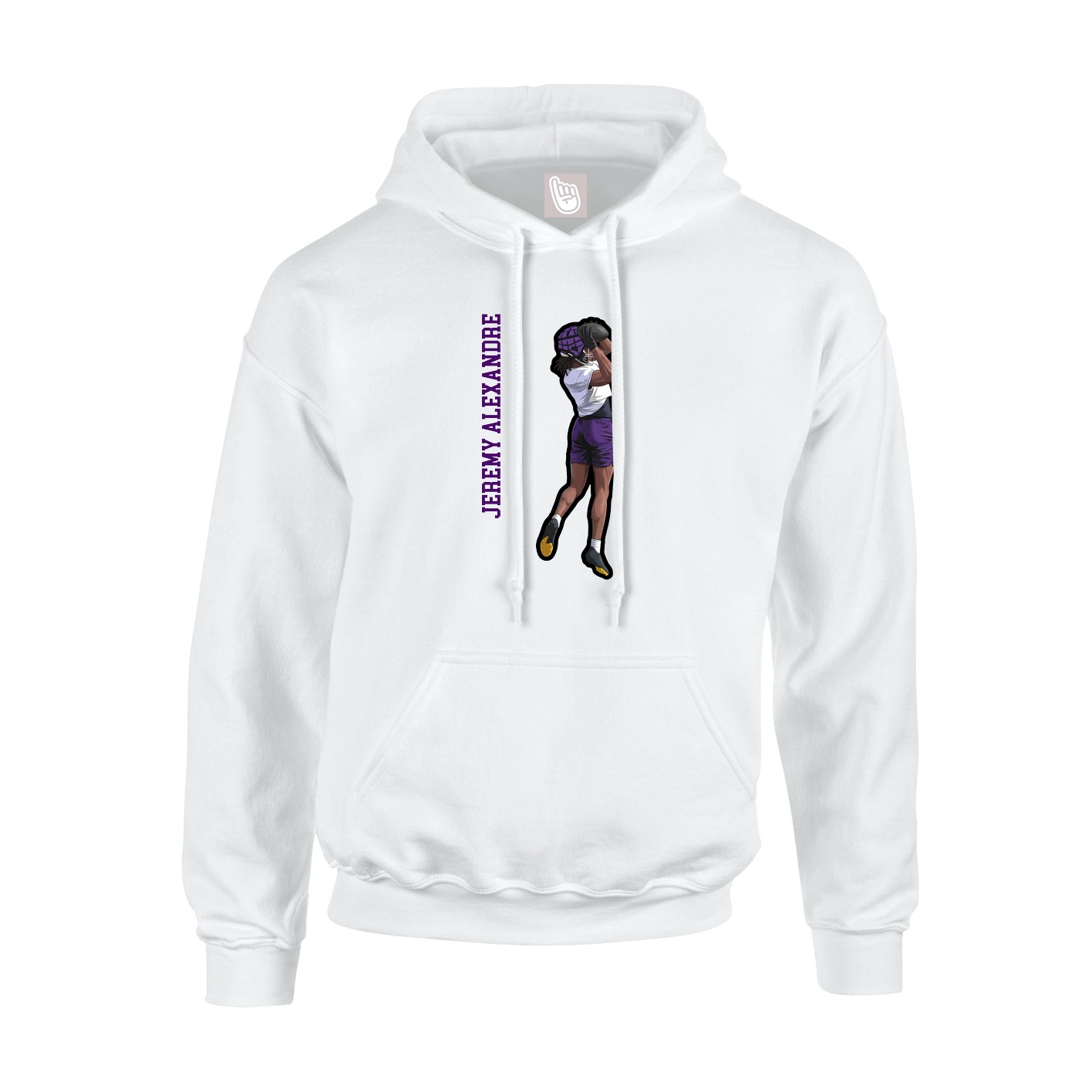 Youth Hoodie — Name Vertical in White