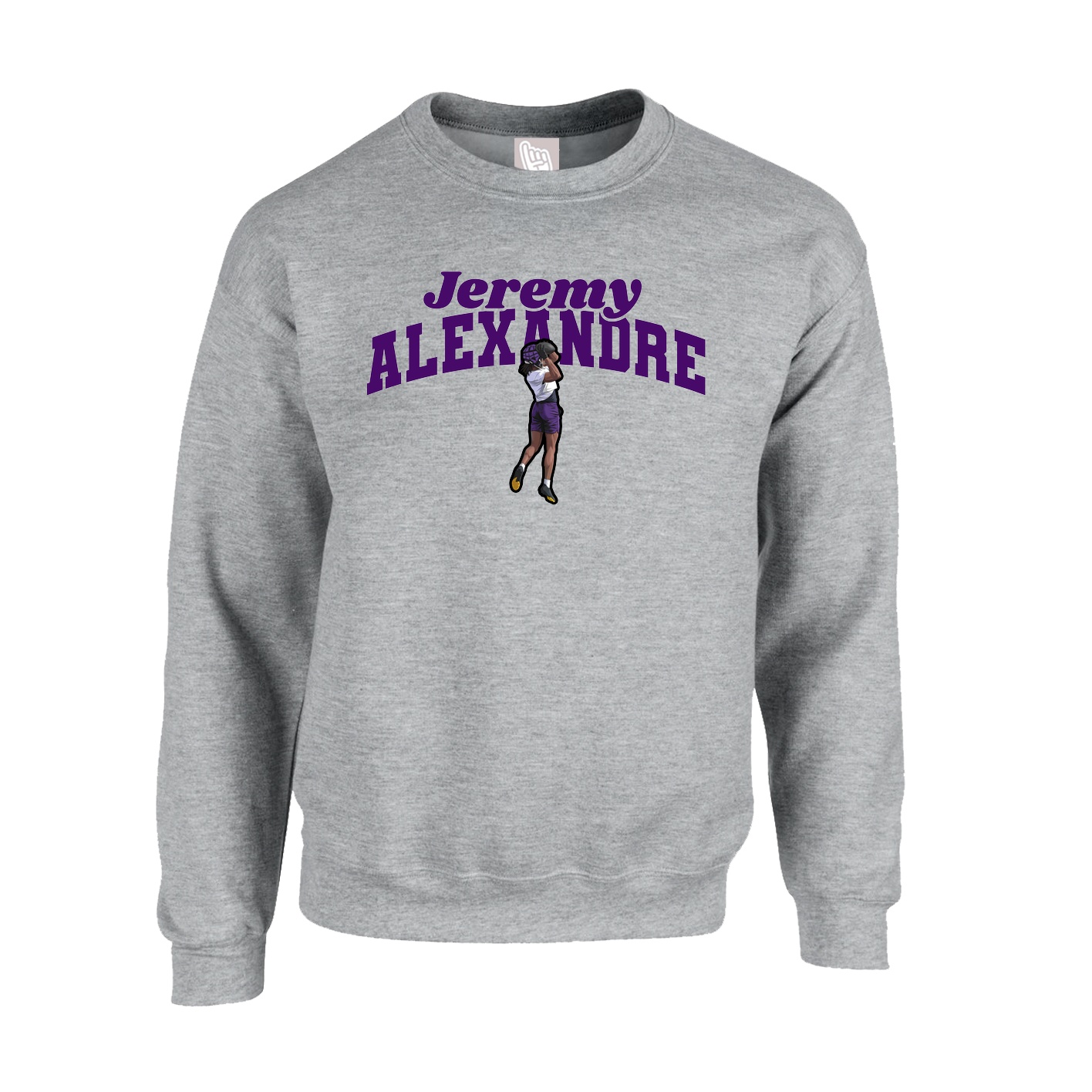 Fleece Crew — Signature Arch in Grey