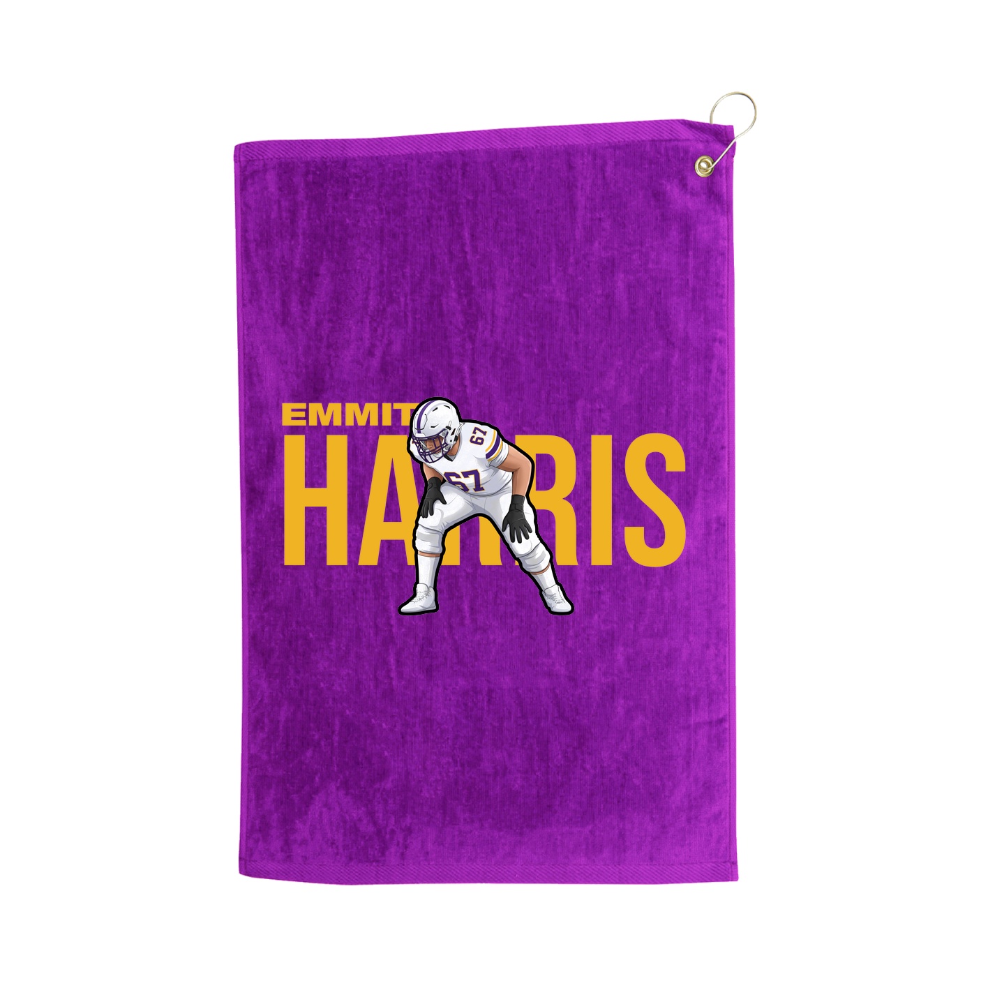Golf Towel — Player Name in Purple