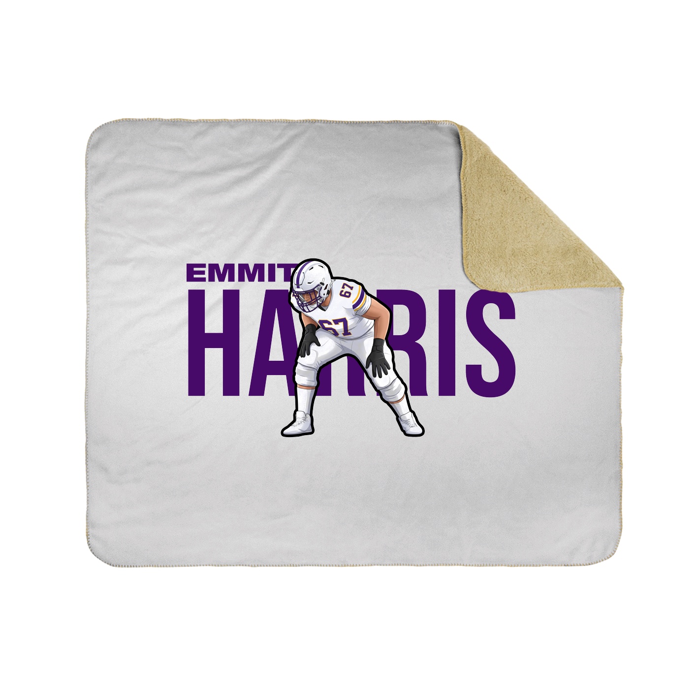 Throw Blanket — Player Name in White