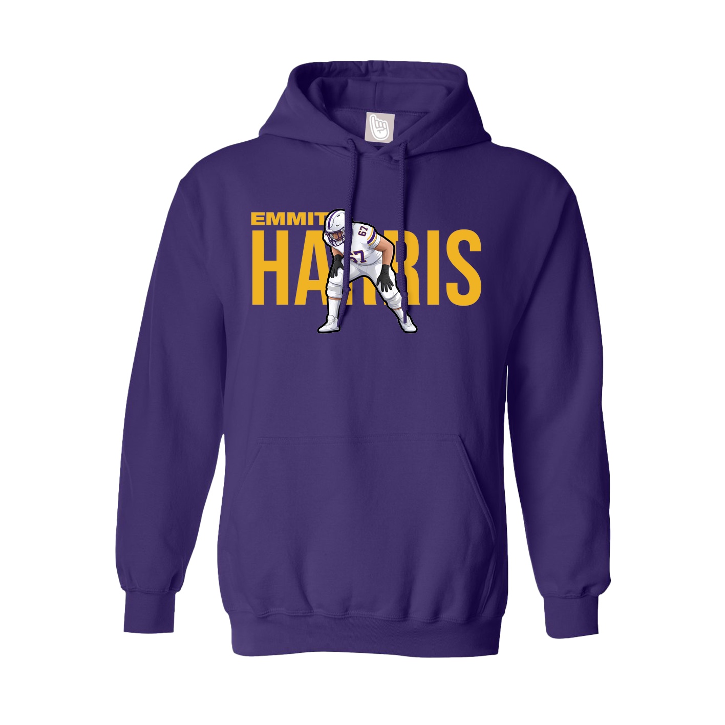 Youth Hoodie — Player Name in Purple