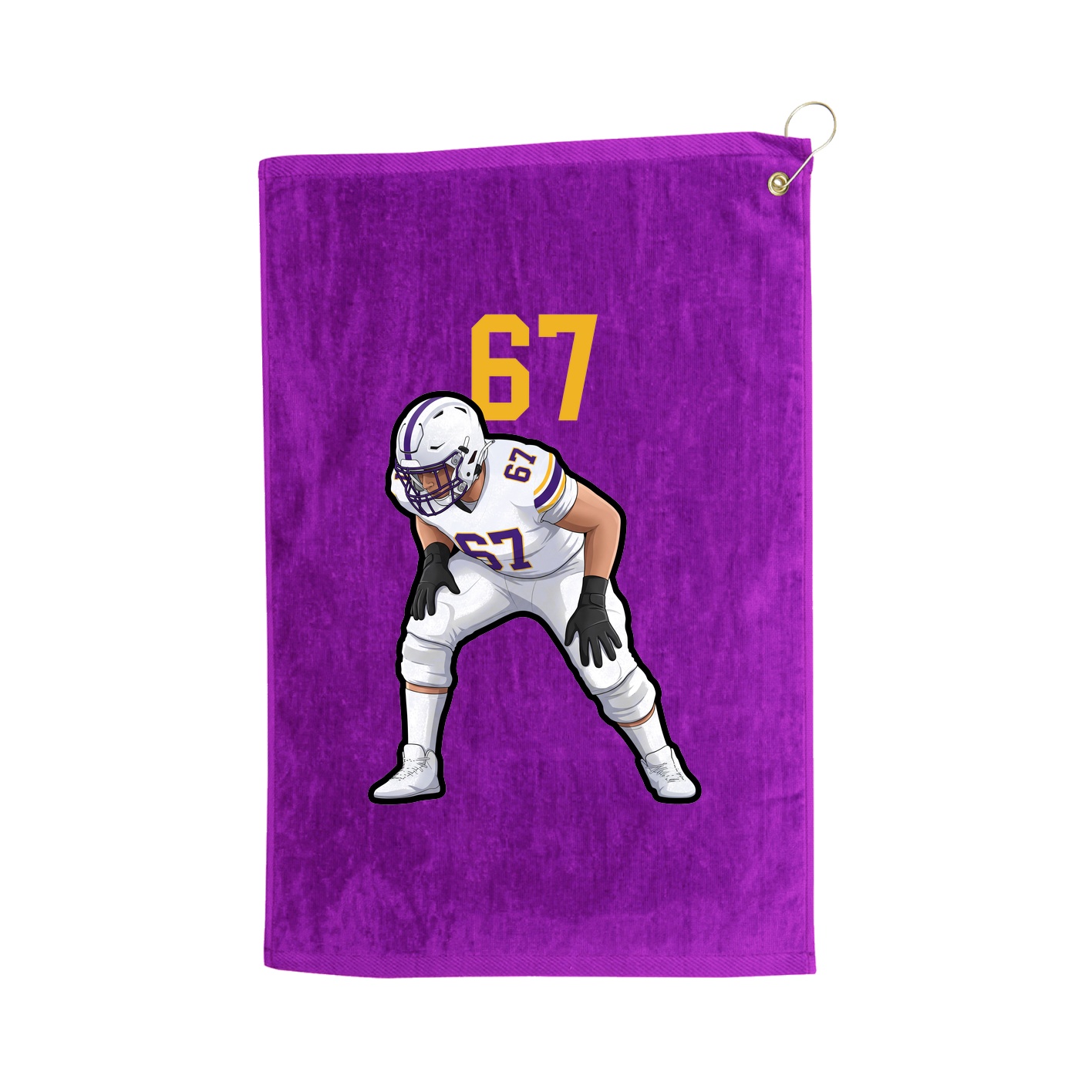 Golf Towel — Number Top in Purple