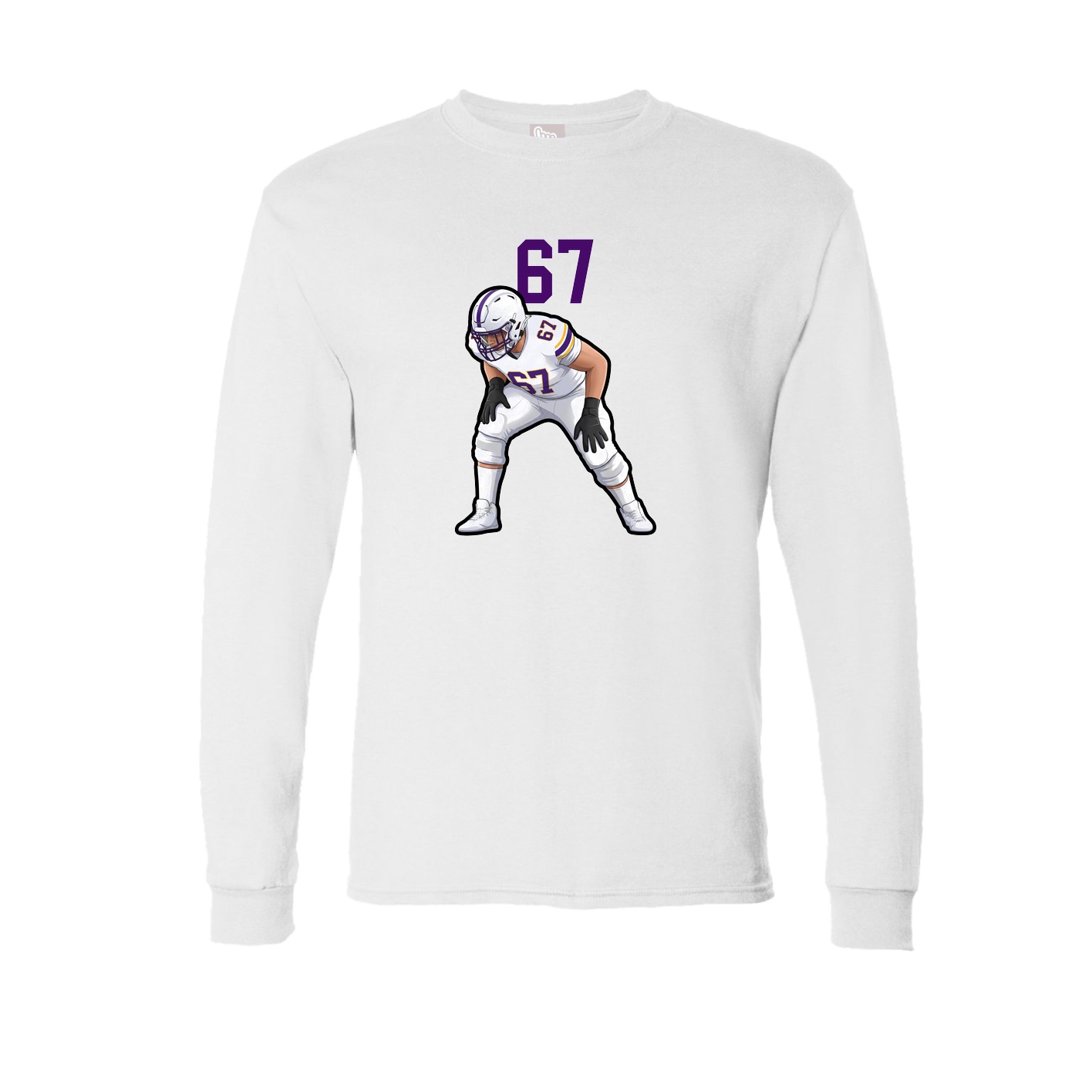 Long Sleeve Tee — Number Top in White