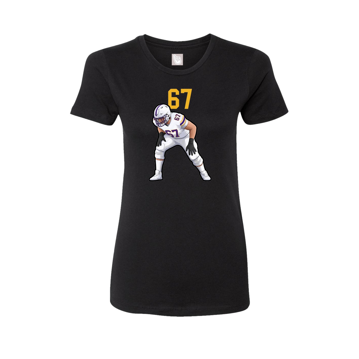 Fitted Women's Tee — Number Top in Black
