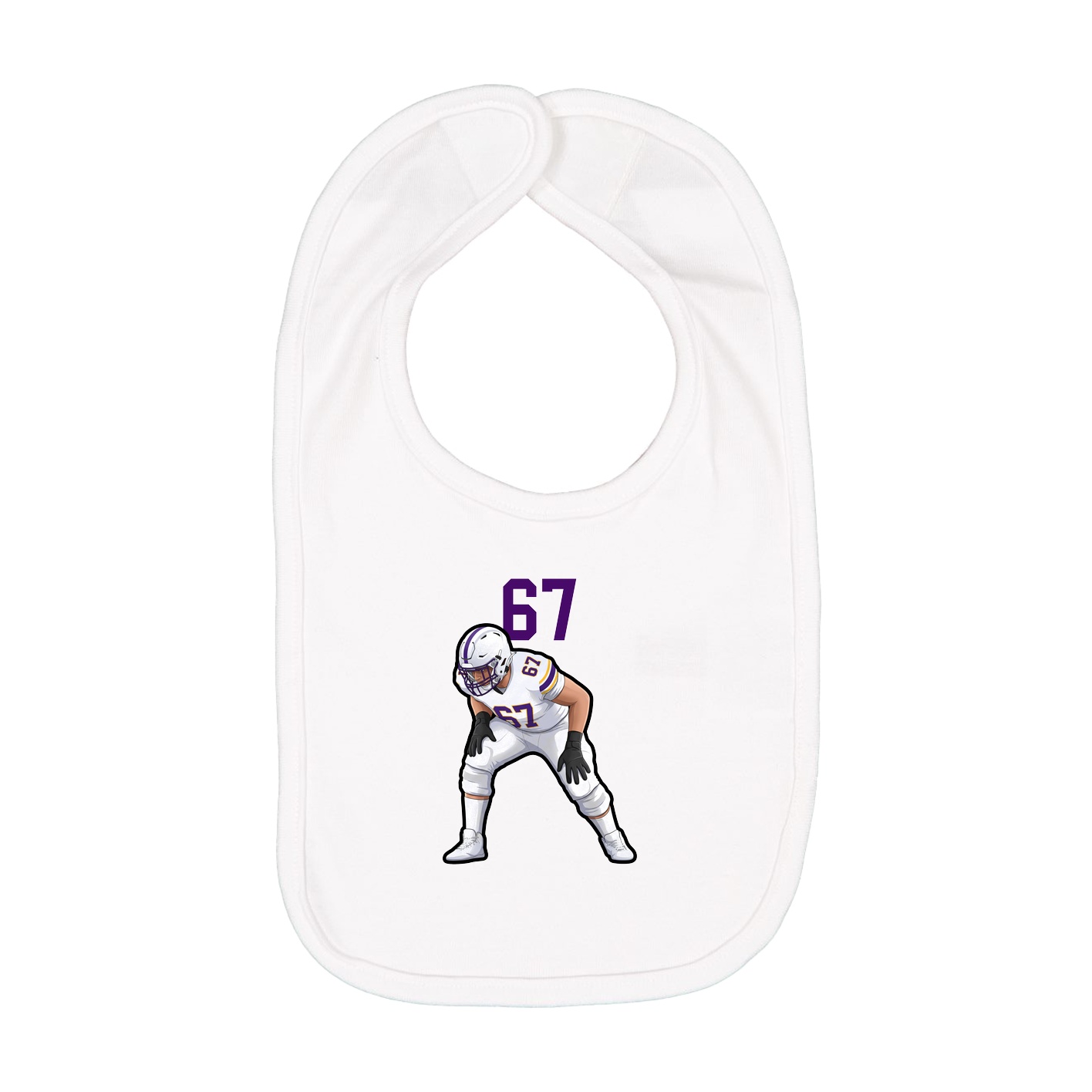Infant Bib — Number Top in White