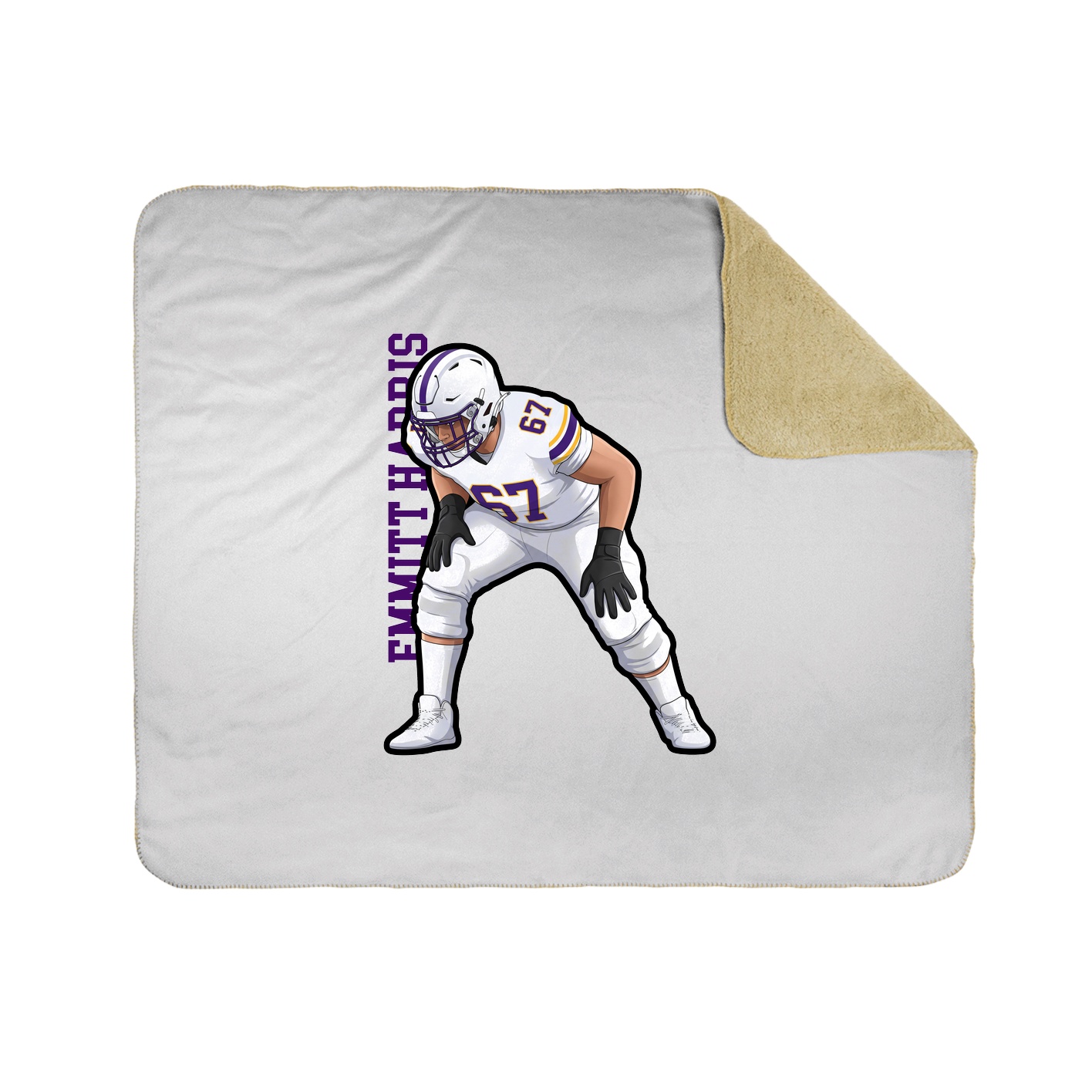 Throw Blanket — Name Vertical in White
