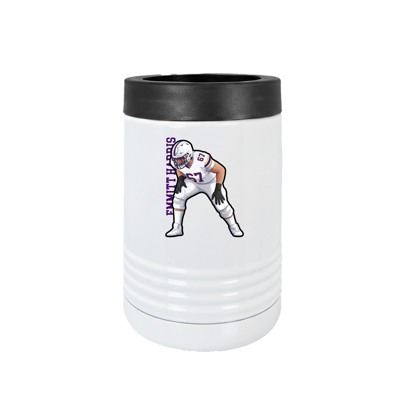 Beverage Holder — Name Vertical in White