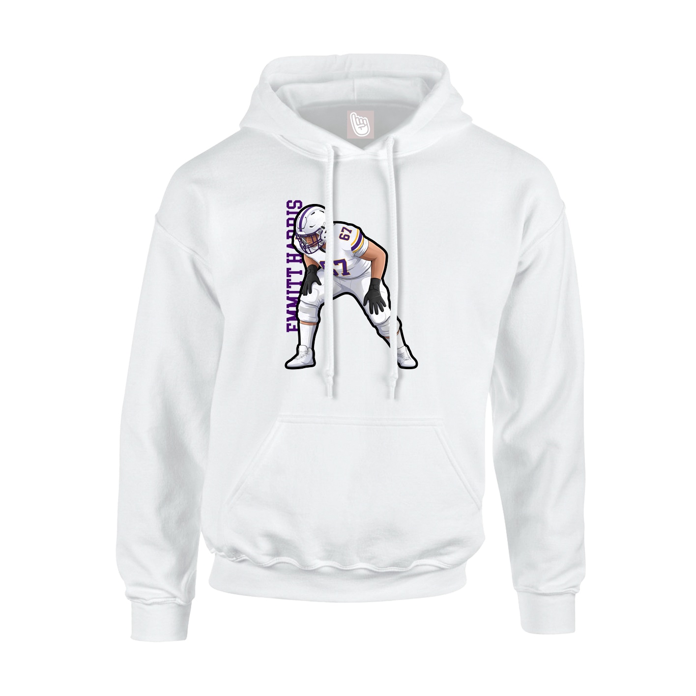 Hoodie — Name Vertical in White