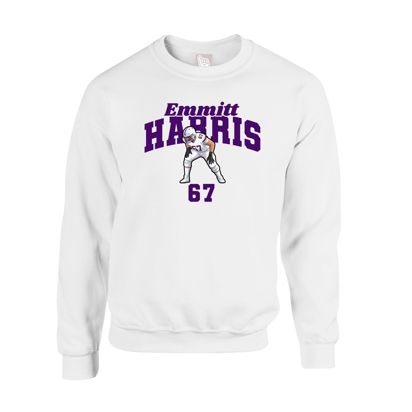 Fleece Crew — Signature Arch in White