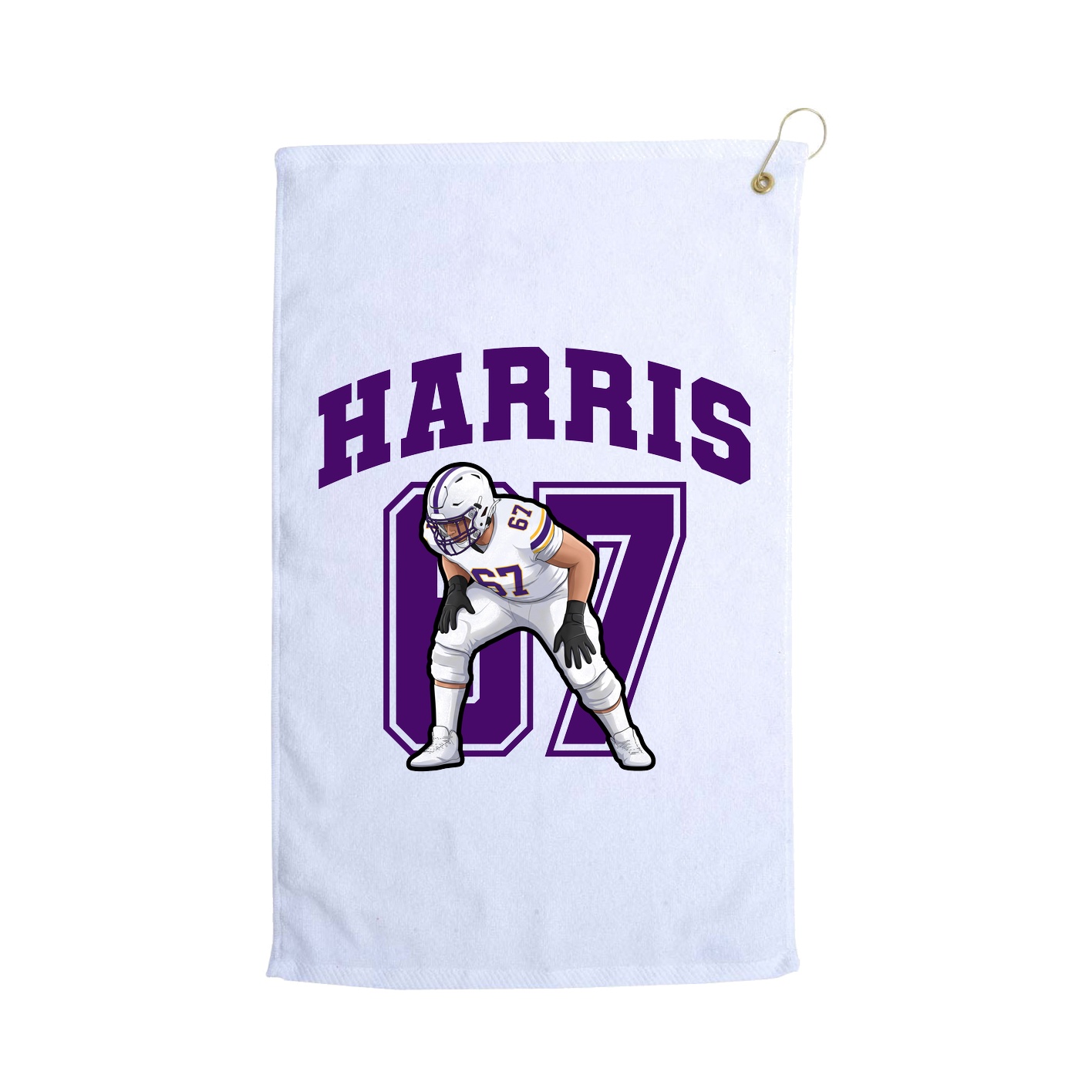 Golf Towel — Number in White