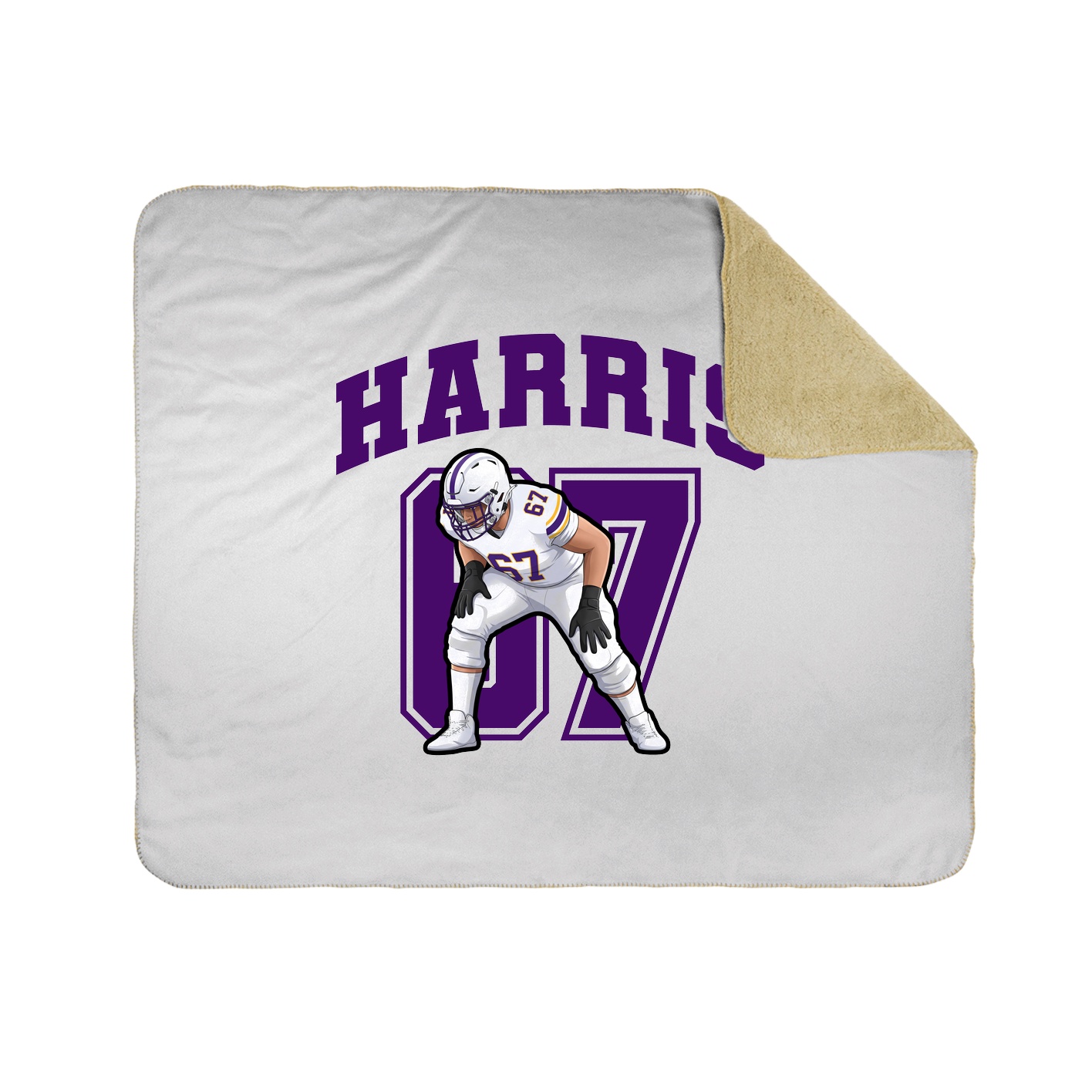 Throw Blanket — Number in White