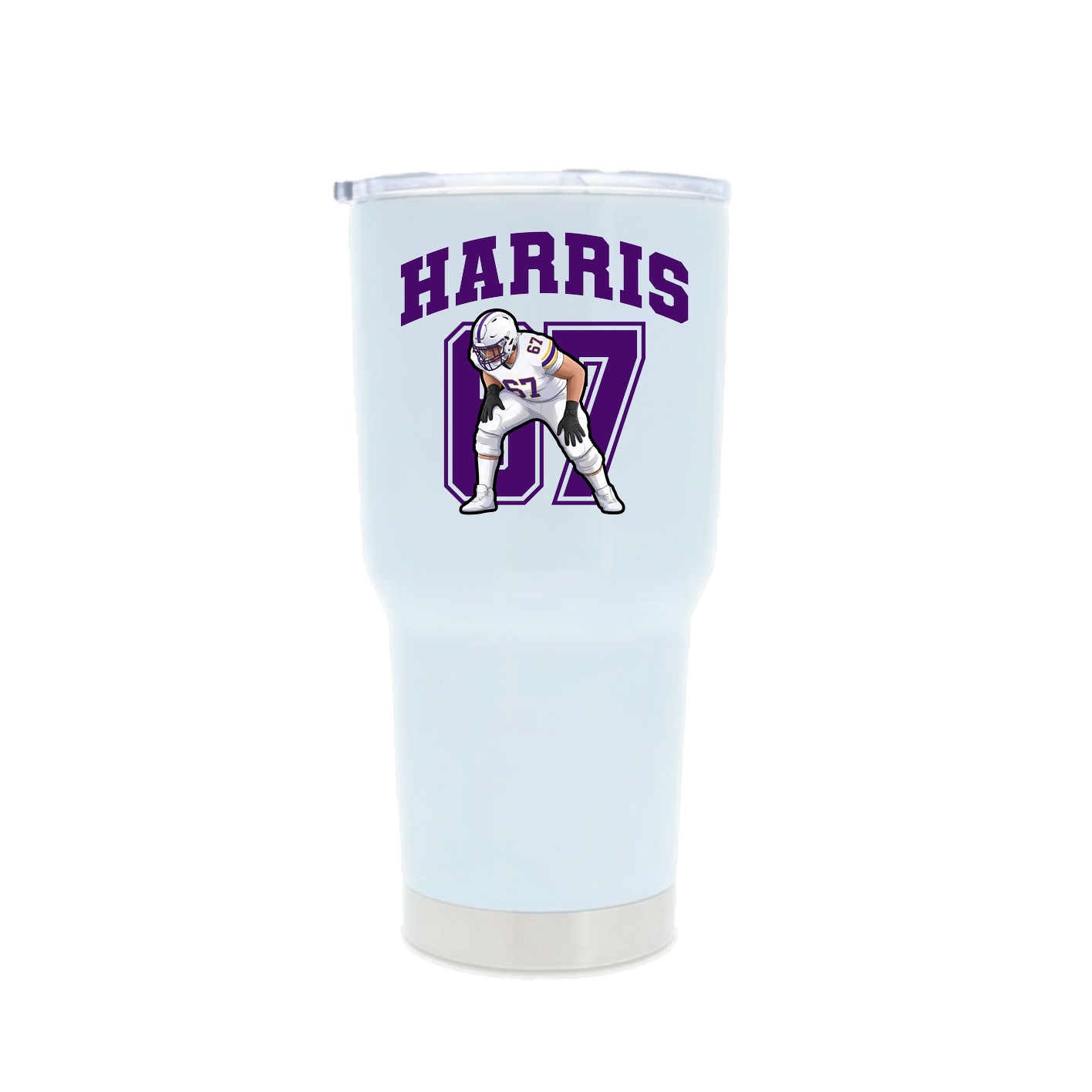 30oz Stainless Steel Tumbler — Number in White